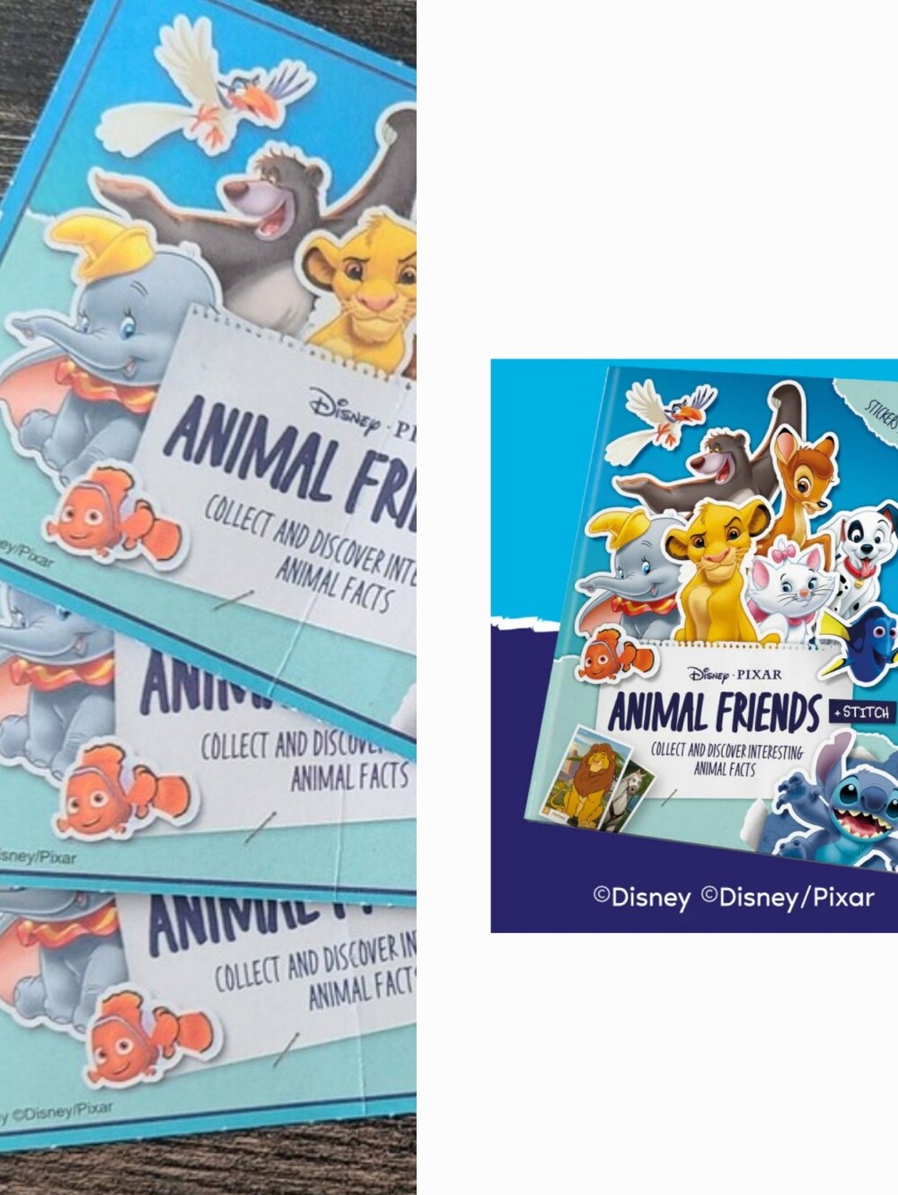 12 X Randam Stickers + Booklet High Quality No Used Disney Animal Friends